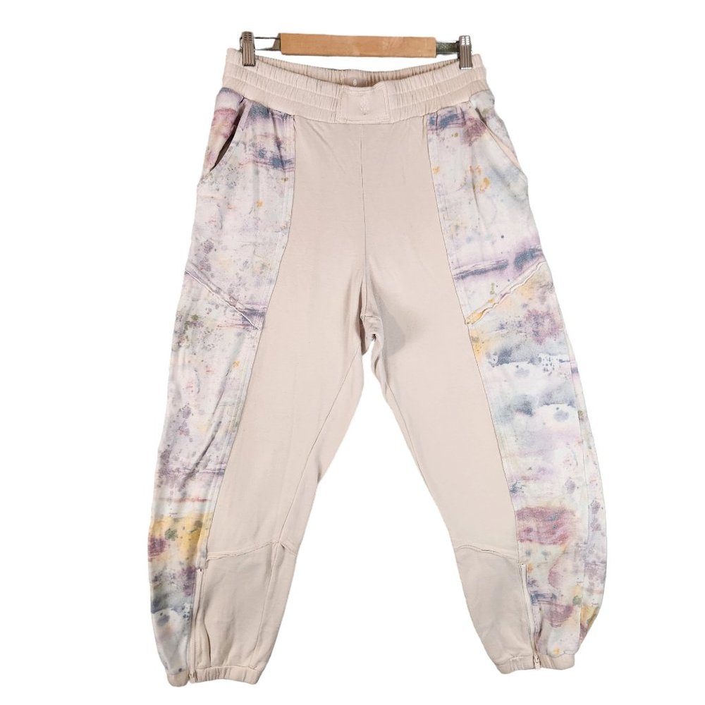 FP Movement City Stride Sweatpants Women's Medium Oatmeal Tie Dye